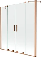 Parawany nawannowe - Mexen Velar Duo parawan nawannowy 2-skrzydłowy przesuwny 150 x 150 cm, transparent, miedź szczotkowana - 896-150-000-02-65 - miniaturka - grafika 1