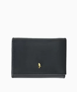 Portfele - PUCCINI Klasyczny skórzany czarny portfel damski z kieszenią zamykaną na bigiel - grafika 1