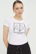 Koszulki sportowe damskie - Armani Exchange t-shirt bawełniany damski kolor biały - miniaturka - grafika 1