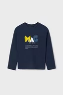 Bluzki dla chłopców - Mayoral longsleeve bawełniany dziecięcy kolor granatowy z nadrukiem - miniaturka - grafika 1