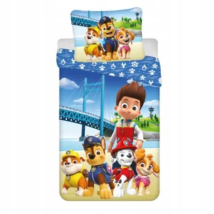 Pościel Psi Patrol 140x200 Most Ryder i Przyjaciele 100% Bawełna - Pościel dla dzieci - miniaturka - grafika 1