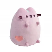 Maskotki i pluszaki - KOT PUSHEEN LILIOWY z serduszkiem maskotka 19cm MASKOTKA PLUSZOWY ORG - miniaturka - grafika 1