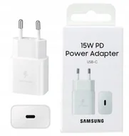Ładowarki do telefonów - ŁADOWARKA SIECIOWA KOSTKA DO TELEFONU SMARTFONA SAMSUNG 15W USB C BIAŁA - miniaturka - grafika 1