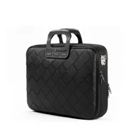 Torby na laptopy - Bombata business Intrecciato allblack torba do laptopa 15-16" czarna - miniaturka - grafika 1