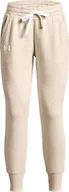 Spodnie sportowe damskie - Under Armour Under Armour Rival Fleece Joggers 1356416-783 Beżowe L - miniaturka - grafika 1