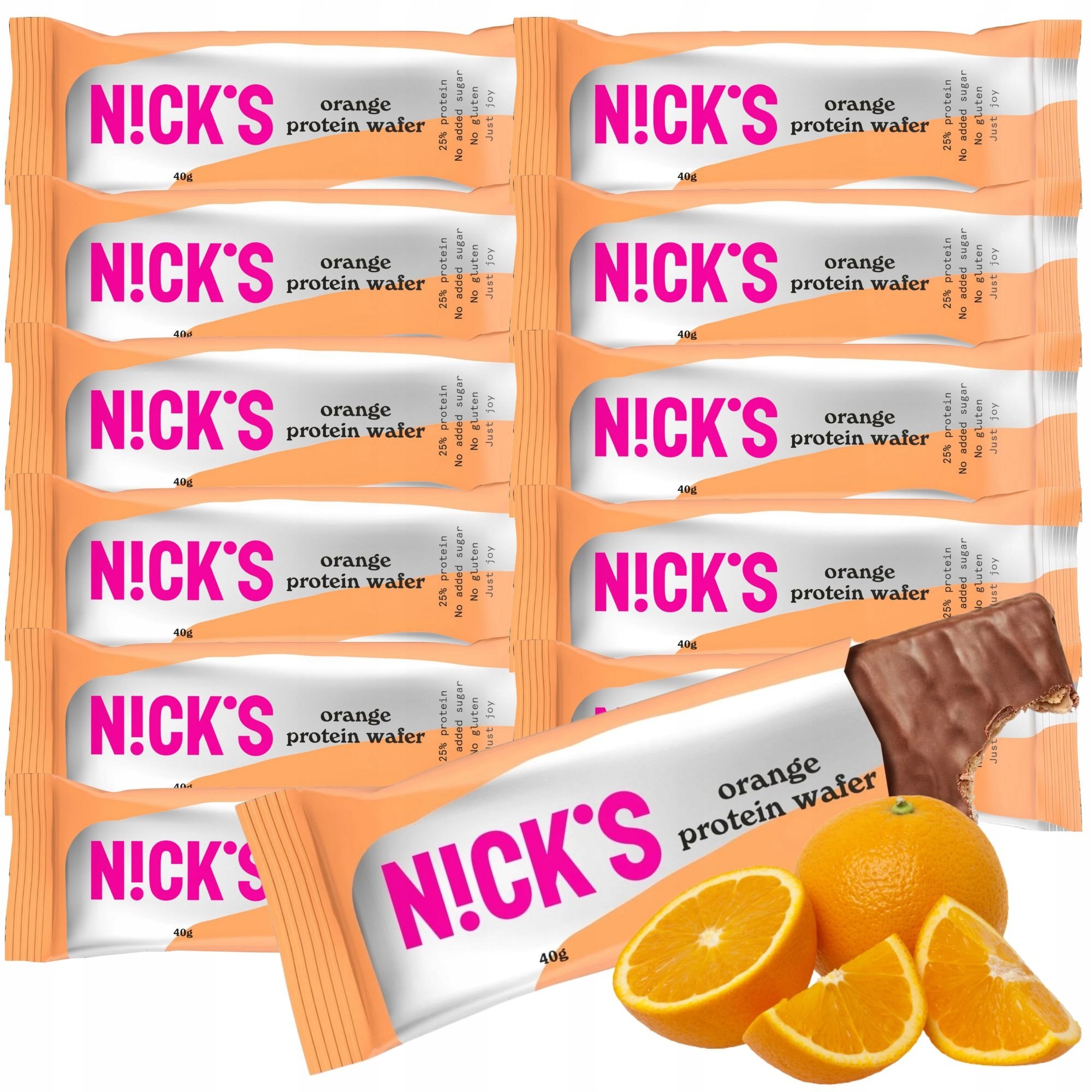 Wafelek proteinowy w czekoladzie Bez Cukru Pomarańcza Nicks Orange Wafelki