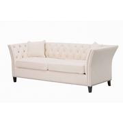 Sofy i kanapy - Dekoria Sofa Chesterfield Modern Velvet Cream 3os. 225x87x82cm 006-499 - miniaturka - grafika 1