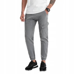 Spodnie męskie joggery szare Ombre OM-PADJ-0112 V4 rozmiar XL - Spodnie męskie - miniaturka - grafika 1