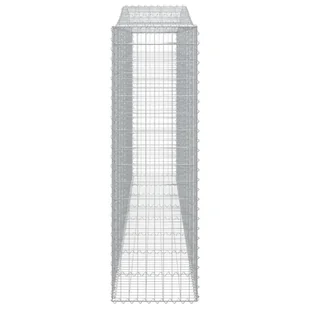 VIDAXL Łukowaty kosz gabionowy 400x50x160/180 cm, galwanizowane żelazo - Ogrodzenia - miniaturka - grafika 5