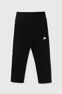 Spodnie i spodenki dla dziewczynek - adidas spodnie dresowe dziecięce kolor czarny gładkie - miniaturka - grafika 1