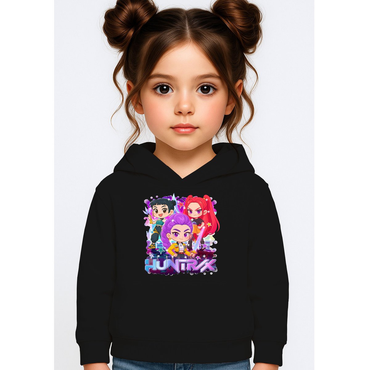BLUZA DZIECIĘCA KPOP DEMON HUNTERS HUNTRIX 134-140 Z KAPTUREM BAWEŁNIANA