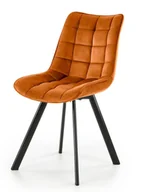 Krzesła - Pomarańczowe welurowe krzesło pikowane - Letres - miniaturka - grafika 1
