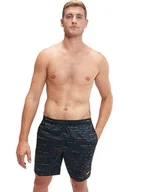 Kąpielówki męskie - Speedo Szorty kąpielowe "Eco Xpress" w kolorze czarno-granatowo-pomarańczowym - miniaturka - grafika 1