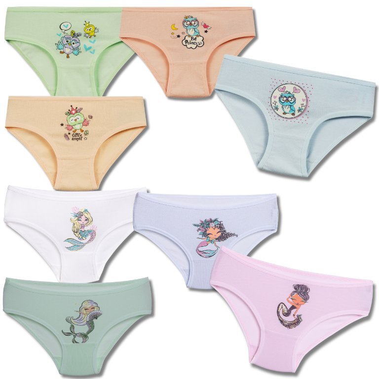 MAJTKI DZIECIĘCE FIGI DZIEWCZĘCE BAWEŁNIANE KOLOROWE 8-PAK MORAJ 110-116