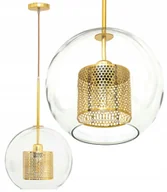 Lampy sufitowe - Lampa Wisząca Sufitowa Szklana Złota Loft 30cm - miniaturka - grafika 1