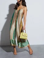 Kombinezony - Milan Kiss Kombinezon w kolorze zielonym ze wzorem - miniaturka - grafika 1