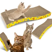 Drapaki dla kotów - Drapak dla kota tekturowy – poziomy leżak w kształcie fali, kartonowe legowisko - miniaturka - grafika 1