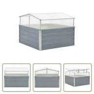 Szklarnie ogrodowe - The Living Store Szklarnia szara stal ocynkowana 100×100×85 cm - miniaturka - grafika 1
