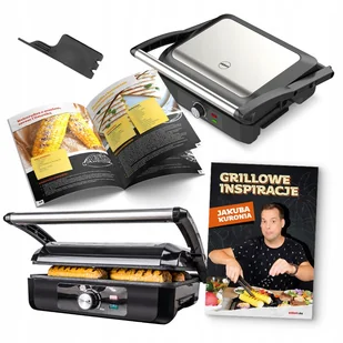 Grill elektryczny Grill Elektryczny Opiekacz Kontaktowy Stołowy Rozkładany Panini 2200W - Grille elektryczne - miniaturka - grafika 1