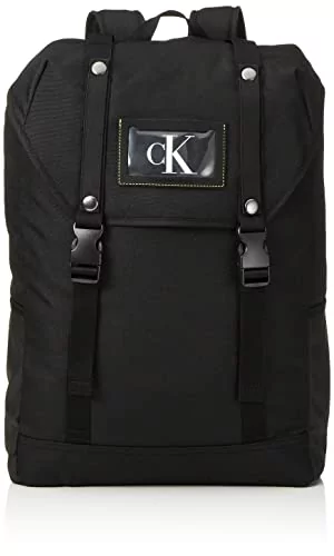CK JEANS męski plecak z klapą ładunkową BP40, czarny, jeden rozmiar