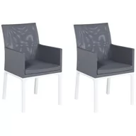 Fotele i krzesła ogrodowe - Beliani Zestaw do ogrodu 2 krzesła ciemnoszare BACOLI 121198 - miniaturka - grafika 1