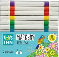 Przybory szkolne - Markery akrylowe 2 końsówki 12szt STnux - miniaturka - grafika 1