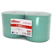 Papier toaletowy - Cliver Wytrzymałe, ekologiczne czyściwo o dobrej absorbcji płynów 2 rolki - miniaturka - grafika 1