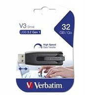 Pendrive - Verbatim USB flash disk, USB 3.0, 32GB, V3, Store N Go, czarny USB A 49173 - miniaturka - grafika 1