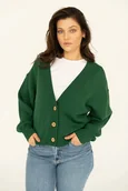 Swetry damskie - Kardigan Wool Me Tender Butelkowa Zieleń 100% Wełna Merino - miniaturka - grafika 1