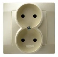 Gniazdka elektryczne - Ospel Karo (ecru) - gniazdo Podwójne GP-2S/42 - miniaturka - grafika 1
