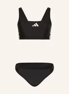 Stroje kąpielowe - Adidas Góra Od Bikini Bustier 3-Streifen schwarz - miniaturka - grafika 1