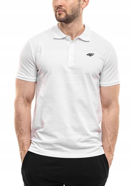 Koszulka Męska 4F T-shirt Bluzka Polówka Sportowa Bawełniana Biała r. S