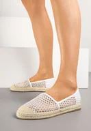 Espadryle damskie - Białe Espadryle z Siateczki na Plecionej Podeszwie Setolena - miniaturka - grafika 1