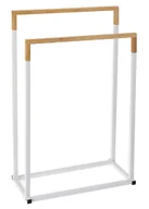 Wieszaki łazienkowe - Biały podwójny wieszak stojący na ręczniki - Piko 3X - miniaturka - grafika 1