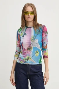 Desigual longsleeve AIRPLANE-LACROIX kolor niebieski 24WWTK87 - Bluzki damskie - miniaturka - grafika 1