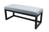 Ławki do przedpokoju - Ławka na buty LPG-2 160cm EMRAWOOD drewno lite kolor czarny siedzisko gładkie kolor popielaty - miniaturka - grafika 1