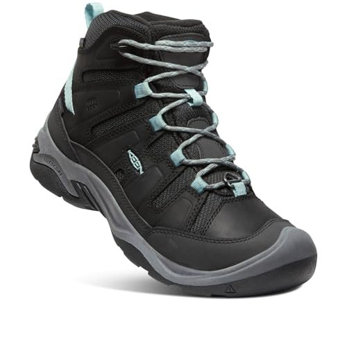 KEEN Damskie buty trekkingowe Circadia Mid Polar, czarne/Cloud Blue, 40 EU, Czarna Chmura Niebieski, 40.5 EU