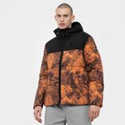 Kurtki męskie - Męska kurtka puchowa pikowana CHAMPION ROCHESTER Hooded Jacket - pomarańczowa - miniaturka - grafika 1
