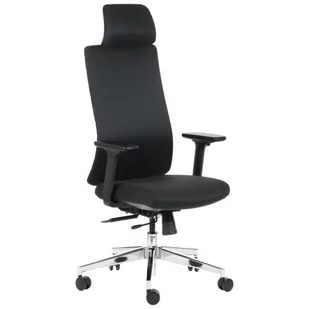 Fotel biurowy, krzesło biurowe AKCENT/F czarny podstawa chromowana - Fotele i krzesła biurowe - miniaturka - grafika 1