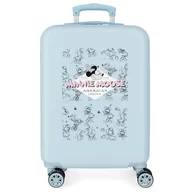 Walizki - Joumma Disney Minnie American Darling Kabina Walizka Niebieski 38x55x20 cms Sztywne ABS Zamknięcie kombinowane boczne 35L 2 kg 4 Podwójne Koła Bagaż Ręka, niebieski, Walizka kabinowa - miniaturka - grafika 1
