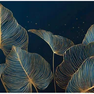 Fototapety - Fototapeta Liście Abstrakcja Glamour 300x210 cm Tapeta Do Sypialni Salonu Kuchni Na Flizelinie - miniaturka - grafika 1