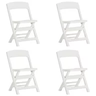 Fotele i krzesła ogrodowe - Lumarko Składane krzesła ogrodowe, 4 szt., PP, białe - miniaturka - grafika 1