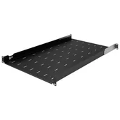 Akcesoria do szaf serwerowych - Półka do szafy Standard 19" z otworami, 750 mm, 1U, regulowana, czarna - miniaturka - grafika 1