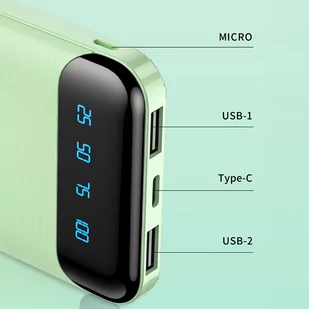 WEKOME WP-163 - Power bank 20000 mAh Super Charging 2xUSB-A LED (Czarny) - Powerbanki - miniaturka - grafika 3