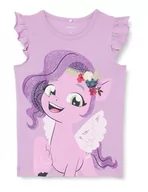 Koszulki i topy damskie - Bestseller A/S Dziewczęcy NMFJANAJA MLP SS TOP Box CPLG T-Shirt, fioletowy Tulle, 104, Violet Tulle, 104 cm - miniaturka - grafika 1