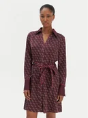 Sukienki - Guess Sukienka koszulowa W6RK90 WF1T2 Bordowy Regular Fit - miniaturka - grafika 1