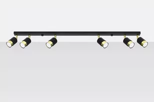 Sollux Lighting Plafon NERO 6 czarny/złoty - Lampy sufitowe - miniaturka - grafika 1