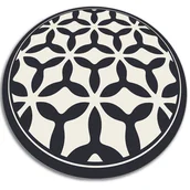 Dywany - Modny winylowy dywan okrągły geometryczne kształty fi100 cm - miniaturka - grafika 1