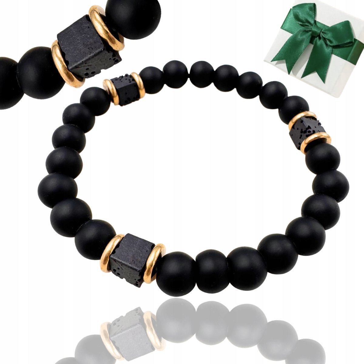 Czarny Turmalin Bransoletka Męska Damska Kamień Naturalny Szczęście Ochrona