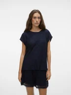 Bluzki damskie - Vero Moda Bluzka Maya 10304457 Granatowy Wide Fit - miniaturka - grafika 1